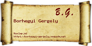 Borhegyi Gergely névjegykártya